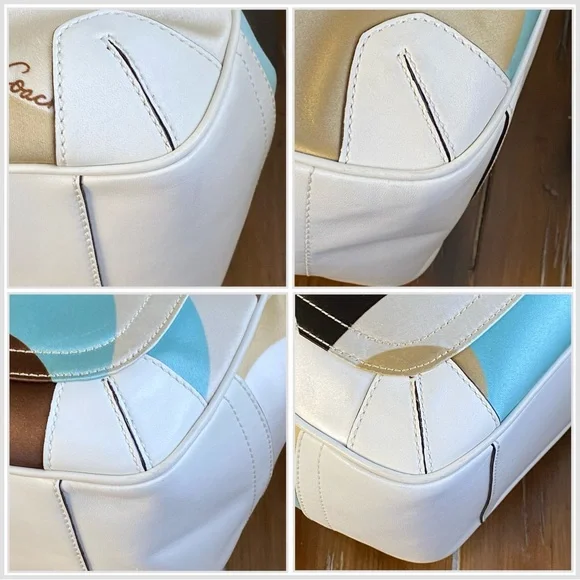 2006 Coach Y2K Scraf Print Ergo Turquoise Khaki Brown HTF - Picture 12 of 17